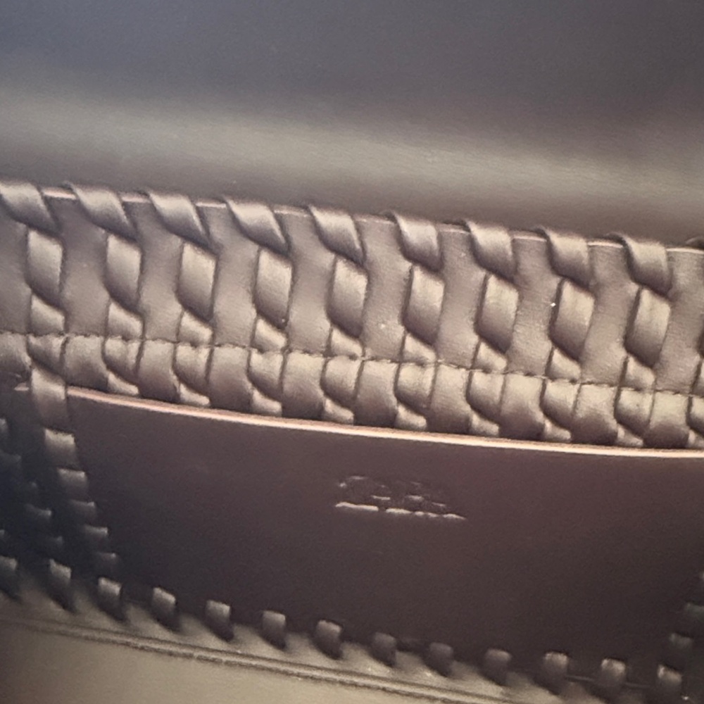 Zara Brown Woven Leather Clutch with Strap